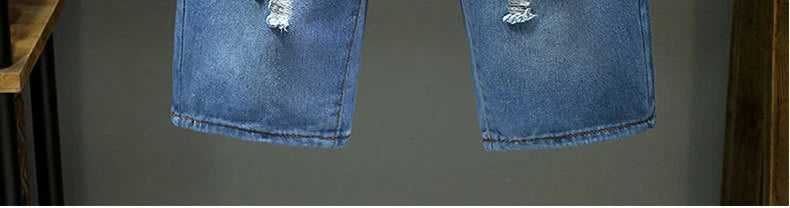 Men Shorts Thin Section Elastic Force Slim Fit Short Jeans