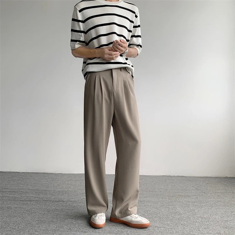 Khaki Black Suit Pants Men Fashion Social Mens Dress Pants