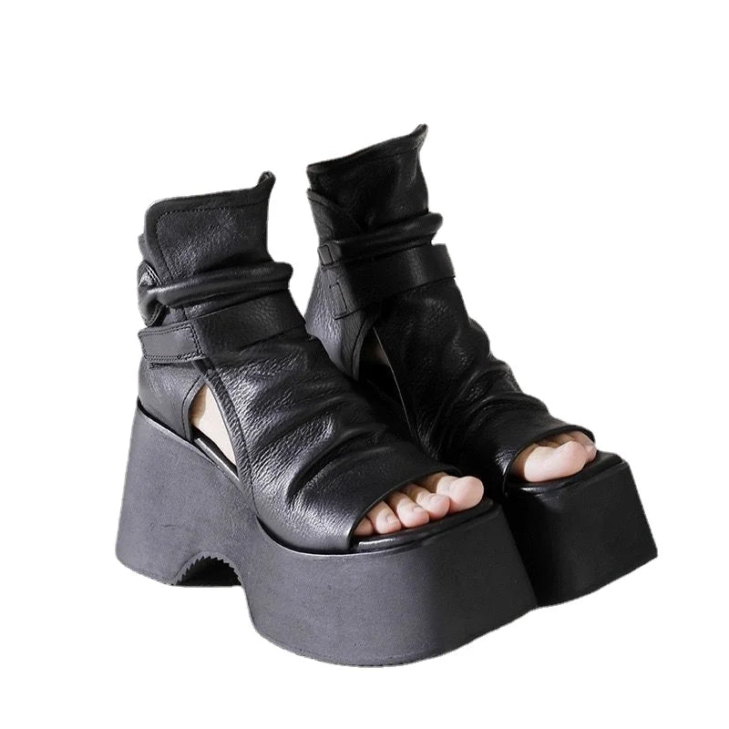 Ladies Shoes on Sale 2023 New Open Toe Women's Sandals Summer Platform Casual Sandalias Woman High Top Solid Shoe Female Zapatos