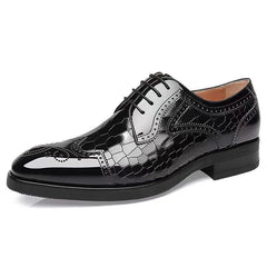 Carved Oxford Shoes Men's Brogue Dress Shoes Patchwork Leather Formal Shoes