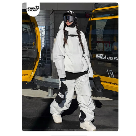 John Snow Winter Ski Suits Men And Women Outdoor Waterproof Breathable Warm Snowboarding Suit Sets Skiing Jacket And Pant