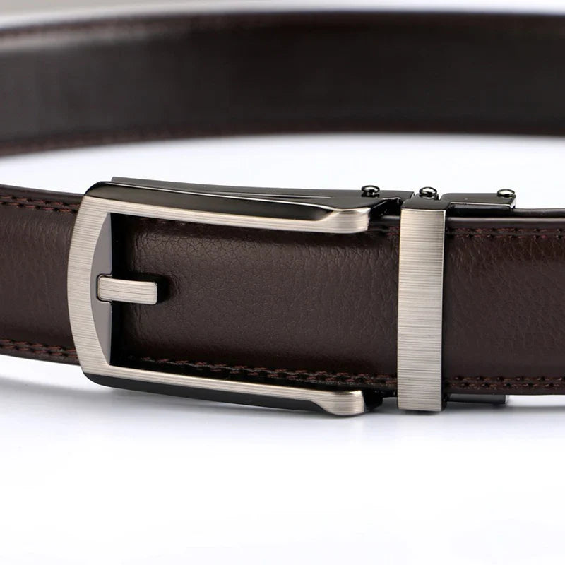 Men Belt High Quality Faux Leather Men's Belt Waist Strap for Male Automatic Buckle Belts for Men Alloy Buckle 3.1cm Black Brown