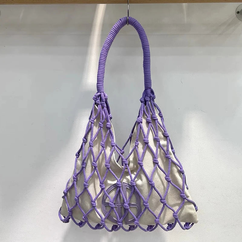 Hollow Out Slim Beach Bags For Women Luxury Designer Handbags Purses