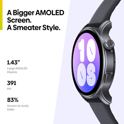 New Zeblaze Btalk 3 GPS Smartwatch 1.43" AMOLED Screen Dual Straps Make/Answer Phone Calls Heart Rate SpO2 Stress Tracking Watch