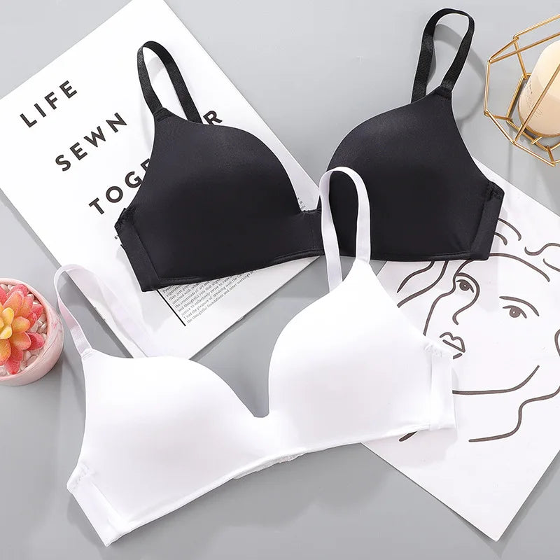Women Seamless Bra No Wire Push Up Underwear Girls Students Breathable