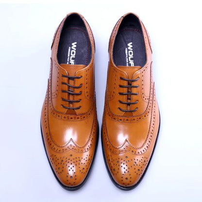 Luxury Italian Mens Formal Shoes Genuine Leather Handmade Quality Fashion Designer Brogues Wedding Social Shoes for Male Size 44