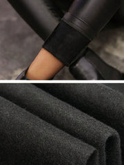 Women Trendy Rave High Waist Stretchy Thermal Lined Slant Pocket trousers