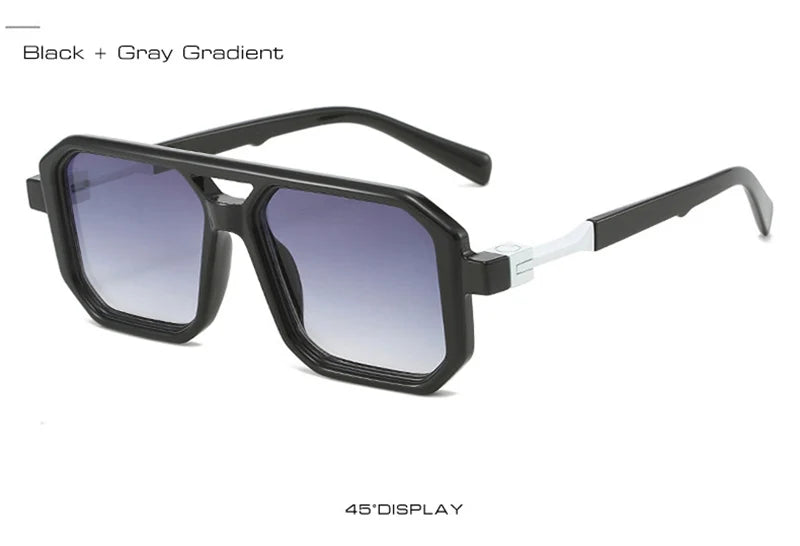 SHAUNA New Double Bridges Square Sunglasses Women Fashion Gradient Shades UV400 Retro Polygon Men Sun Glasses