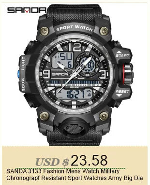 SANDA 6186 Simple Luxury Student Quartz Watch Clock Gift Outdoor Light Silicone Strap Wristwatch for Boy and Girl