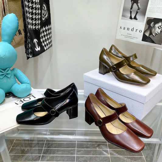 Women's Shoes Genuine Leather Heels Pumps Fashion Dress Shoes
