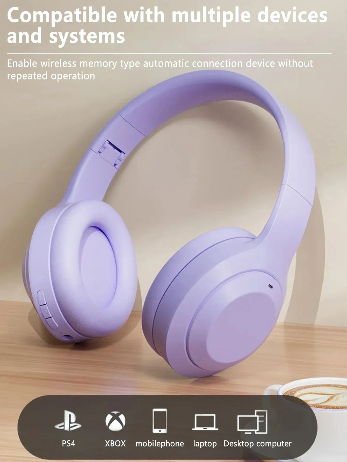 Bluetooth 5.3 M5 Wireless Headset HiFi Stereo Earphones Noise Cancelling Gaming Headband Foldable with Mic Earbuds