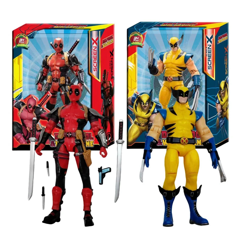 New Super War Deadpool & Wolverine Action Figure 1/10 X-Men Limited Guardians Of The Galaxy Lord Cartoon Toys For Kids Xmas Gift