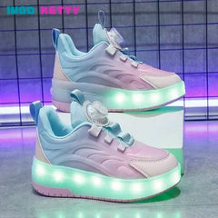 Children's Kids Boys Girls USB Charging Glowing Casual Sneakers Led Light