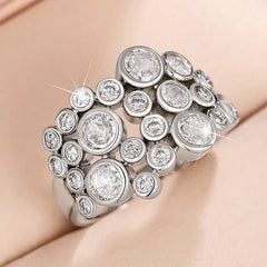 Women Rings Bling Bling Cubic Zirconia Crystal Wedding Engagement Rings