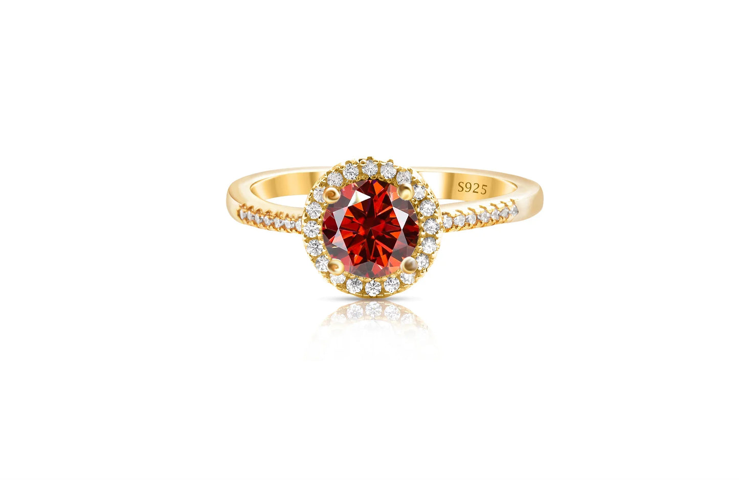 1 Carat Moissanite Ring For Women Solid 925 Silver 18k gold yellow Plated Luxury Wedding Female Jewelry With Certificate Gift