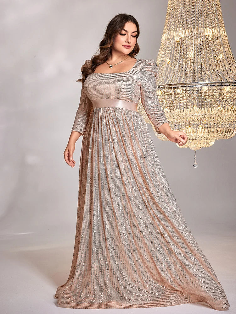 Homecoming Dresses: Blue V-Neck Long sleeve Sequin Evening Dresses