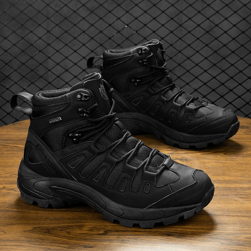 Summer Fashion Men Boots Outdoor Leather Boots Breathable Combat Boots Plus Size 46 Desert Boots Walk Shoes Autumn