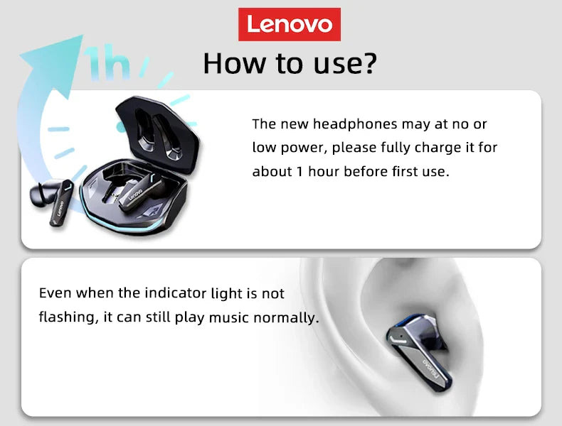 Choice Lenovo GM2 Pro Bluetooth 5.3 Earphones Sports Headset Wireless In-Ear Gaming Low Latency Dual Mode Music Headphones New