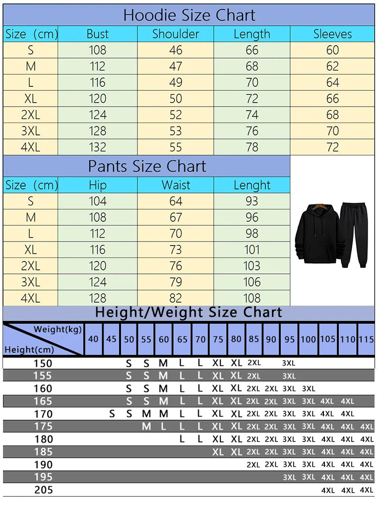 2025 New in Men's Sportswear Solid Color Hoodie + Sweatpants Urban Casual Fashion Tracksuit Fall/winter Comfort Warm Soft Outfit