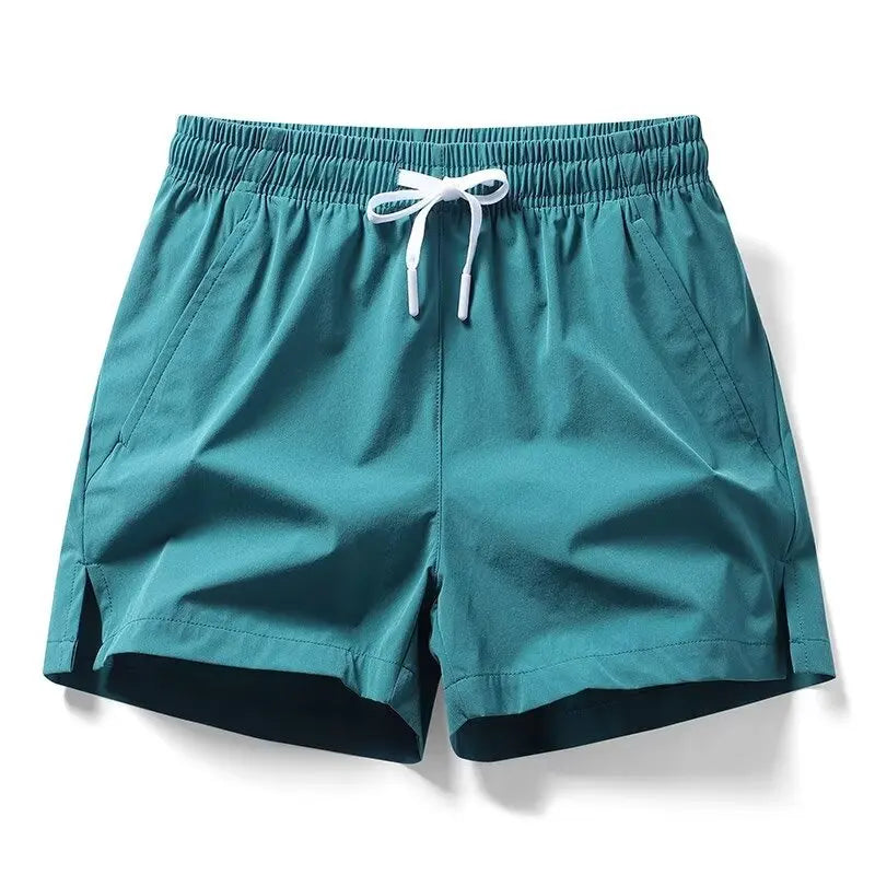1pcs Summer Men Ice Silk Shorts Quick Drying Running Gym Pants Homme Surf Ventilate Drawstring Casual Outdoor Sport Couple Short