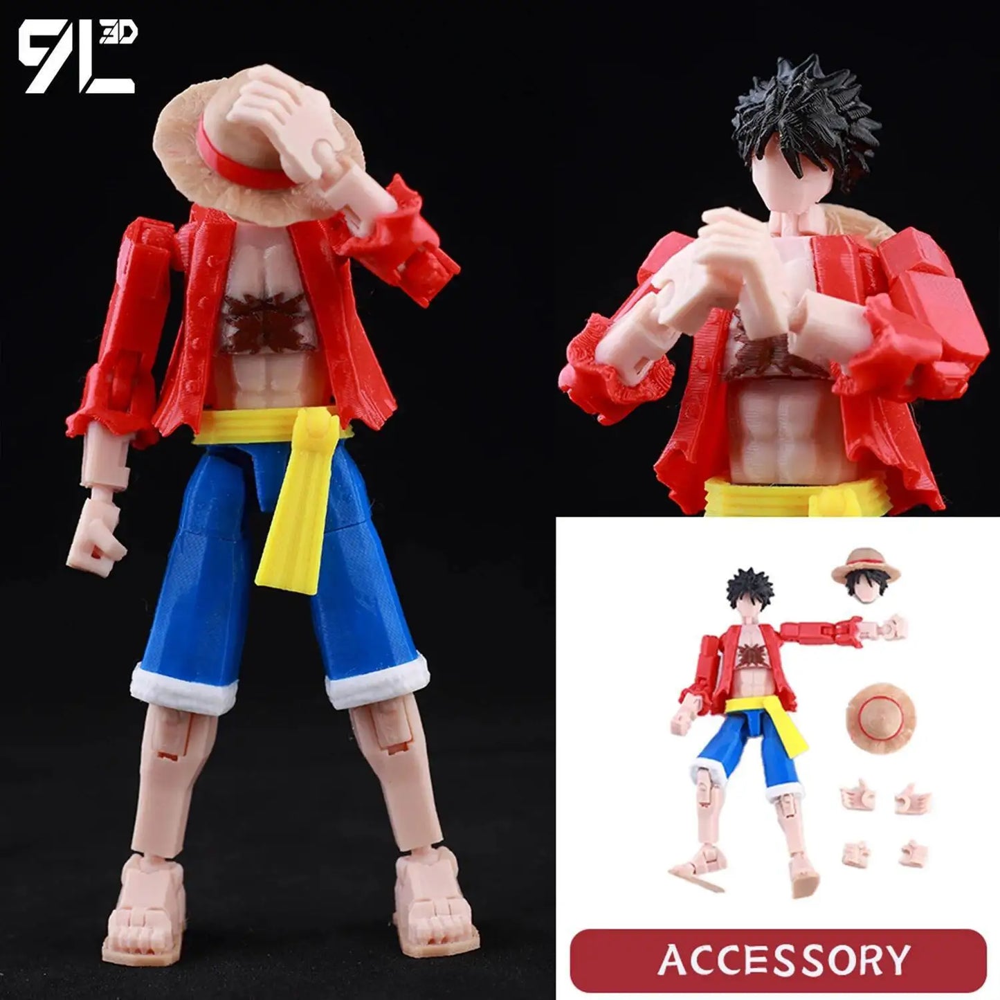 9L3D Printed Demon Slayer AKAZA Tanjiro Kamado Lucky Dummy 13 Movable Shapeshift Action Figures Mannequin Toys for Anime Fans