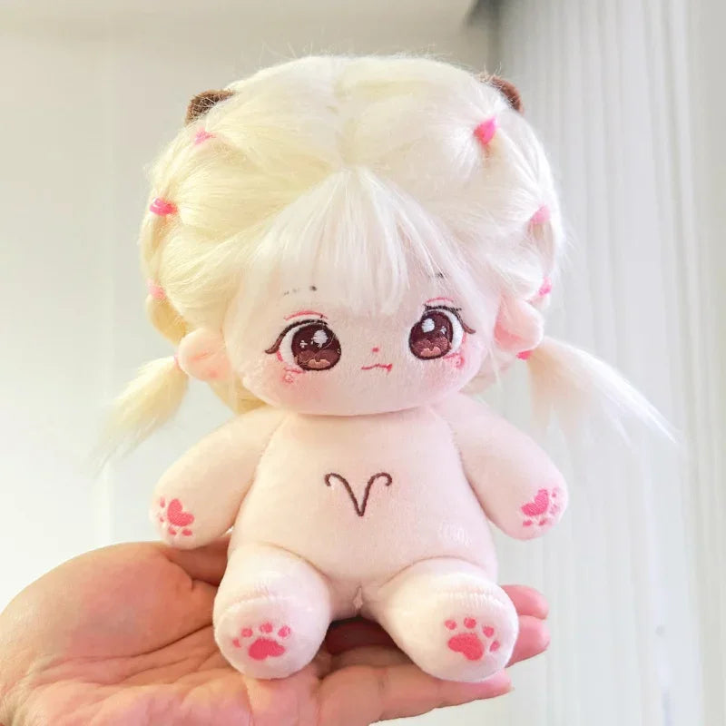 20cm Kawaii Plush Cotton Doll Cute Lovely Naked Stuffed Toy DIY Zodiac Idol Dolls Girls Kids Girlfriends Collection Gift