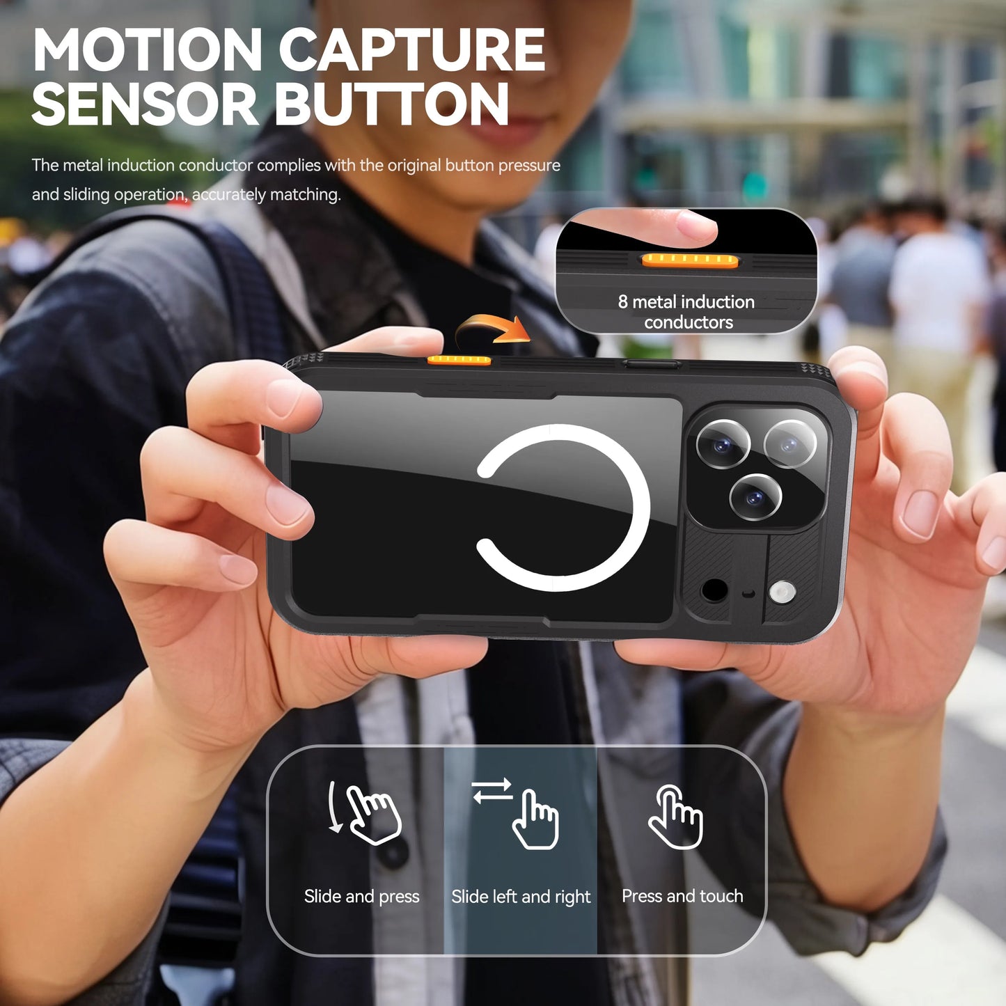 Magnetic Shockproof Dustproof IP68 Waterproof Phone Case for Apple 17Promax/ 17Pro /Air / 17 - Durable Protective Cover