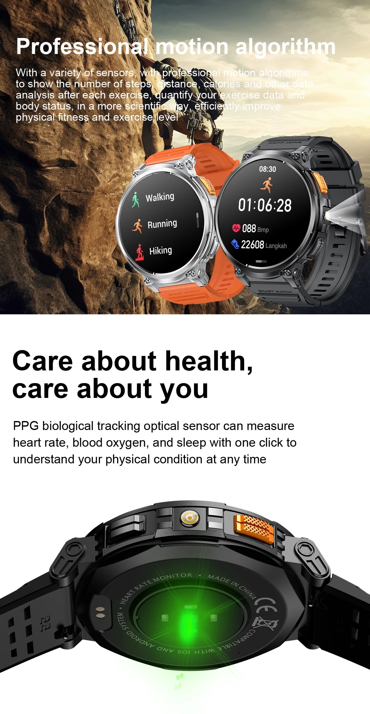 LIGE 1.85” HD Screen LED Flashlight Smart Watch Men 730mAh Large Battery BT Call Man Bracelet Waterproof Fitness Men Smartwatch