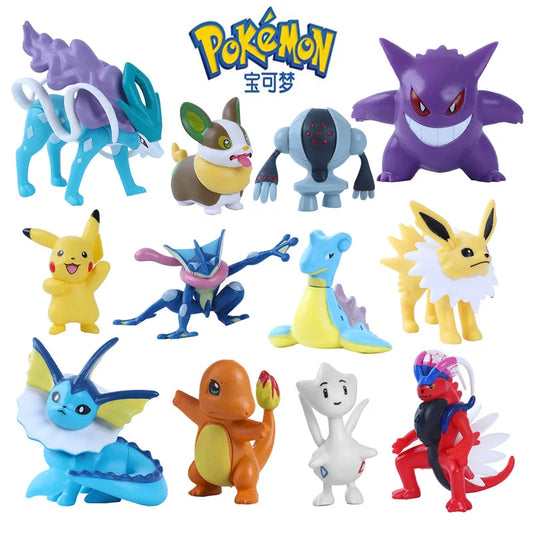 Pokemon Cartoons Movie Anime Figure Gengar Charizard Pikachu Collection Model Pocket Monster Action Toys Kids Christmas Gifts