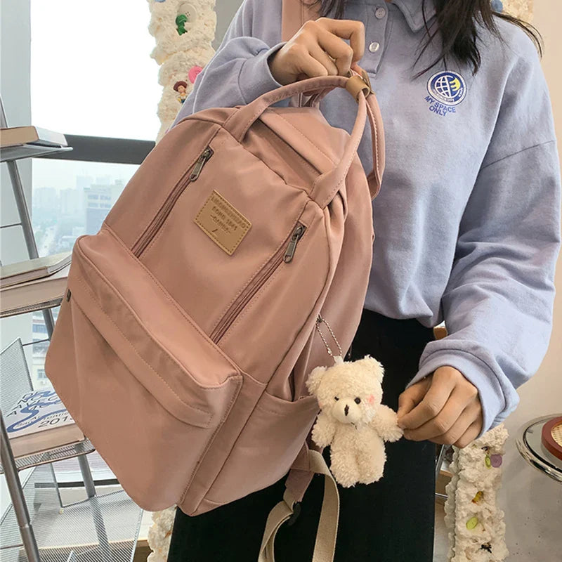 DIEHE Solid Color Women Backpack High Quality Youth Waterproof Backpacks for Teenage Girls Female School Shoulder Bag Bagpack