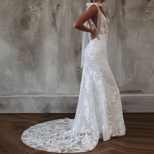 White Bridesmaid Dresses: Wedding Dresses Spaghetti Straps With Bow Sleeveless