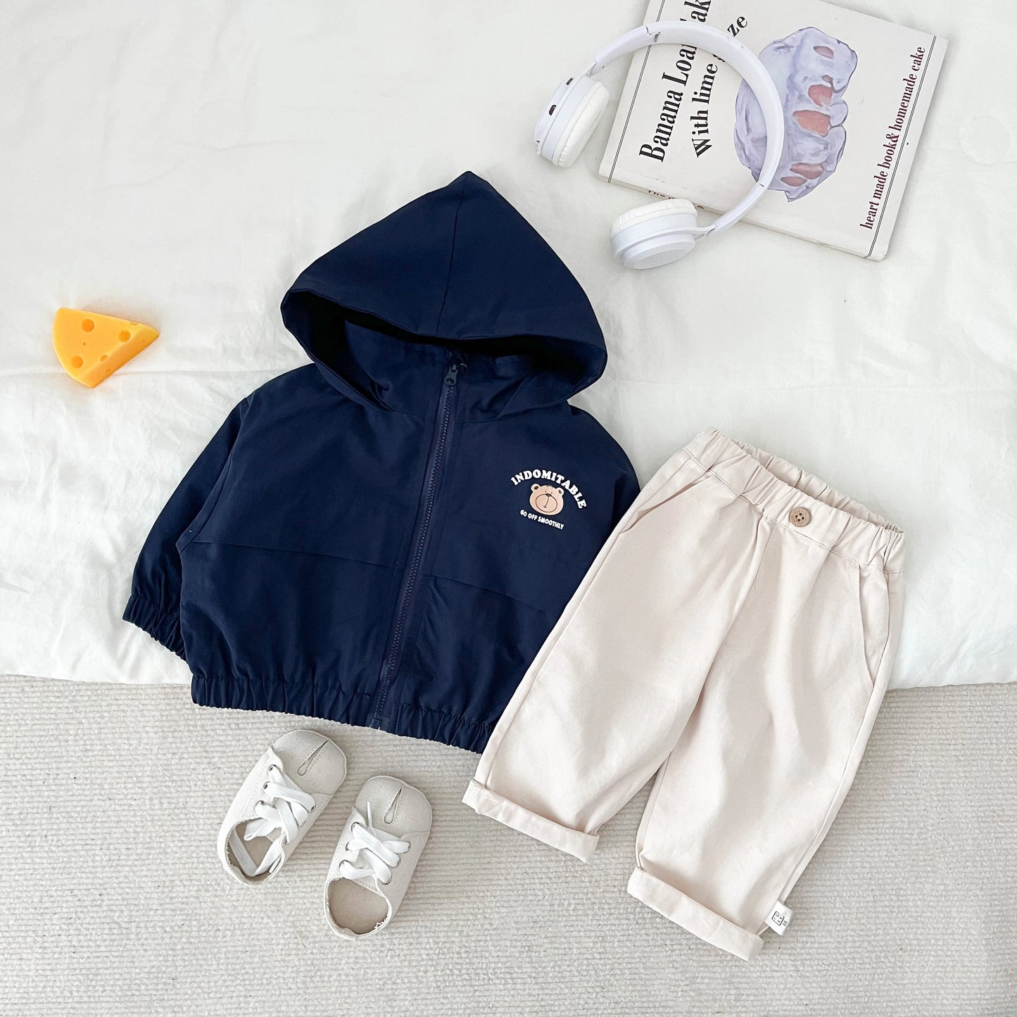 Spring And Autumn Baby Boys And Girls Coat Striped Hardshell Hoodie Korean Version Of Fashion Soft Thick Casual Clothes