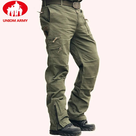 Men's Cargo Pant Cotton Army Military Tactical Pant Men Vintage Camo Green