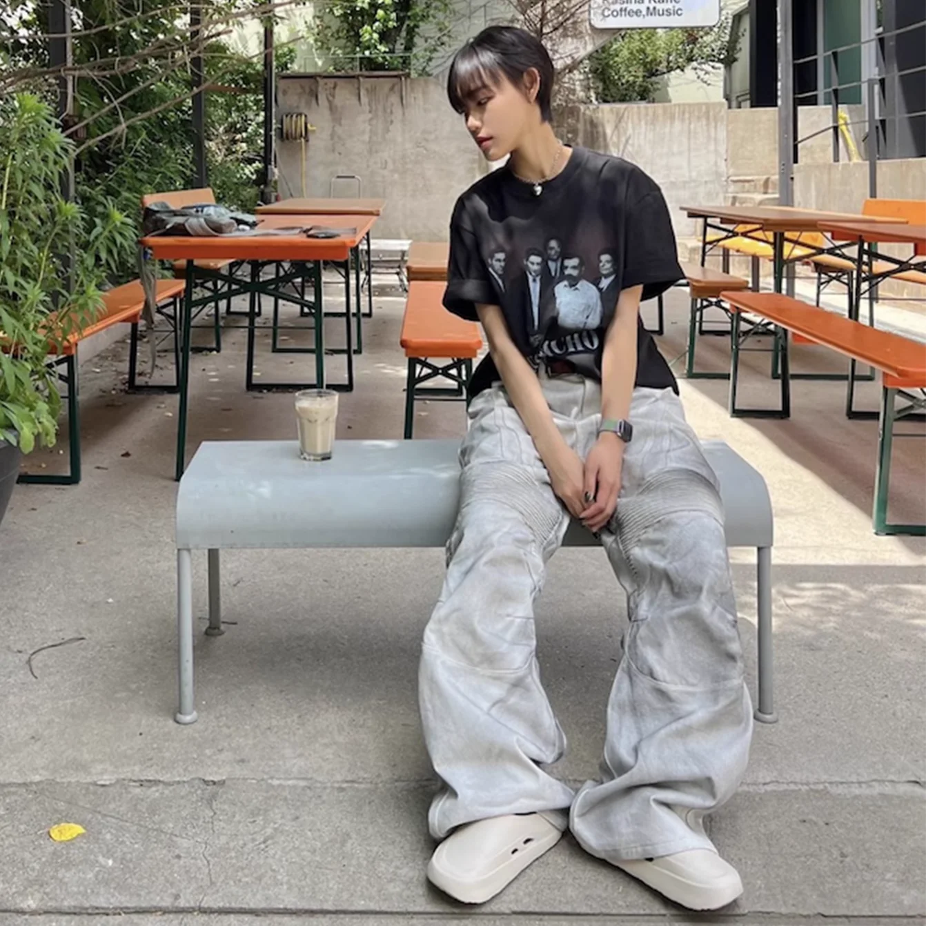 Dirty Dyed Patchwork Wide Leg Baggy Jeans for Men and Women Straight Y2k