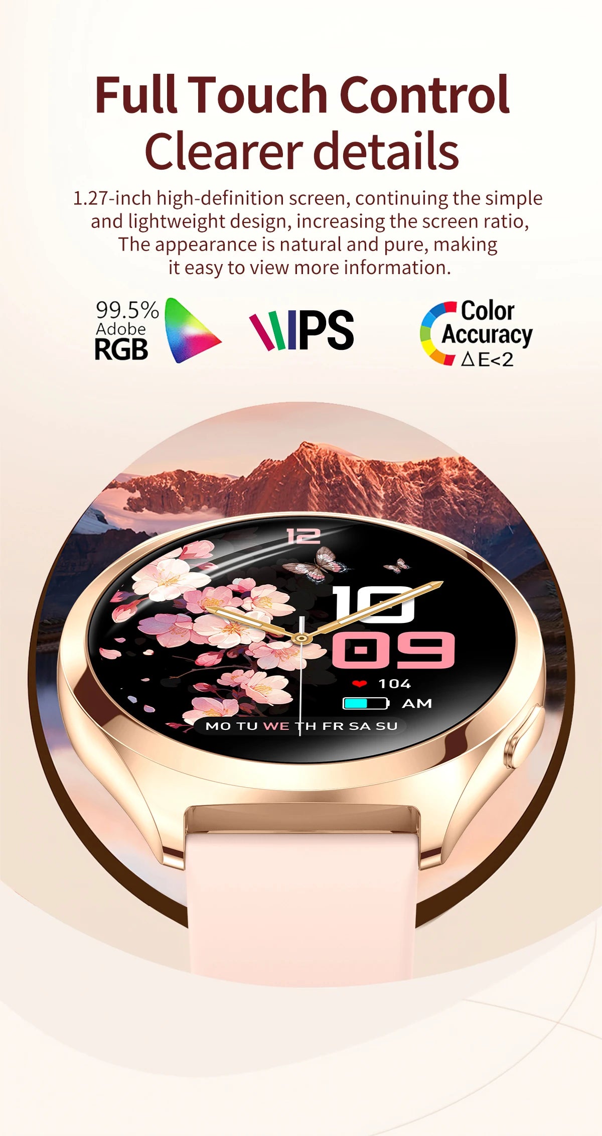 LIGE Luxury 1.27" HD Screen Smart Watch Women Waterproof Bluetooth Call Women’s Bracelet Sports Health Monitor Ladies Smartwatch
