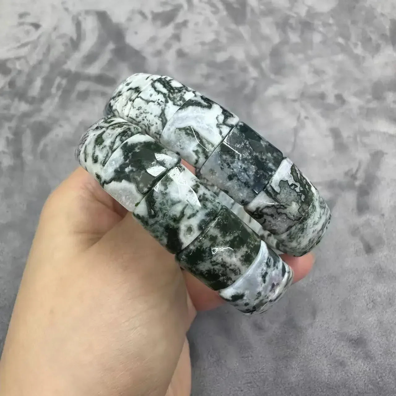 Natural 12x15mm Faceted Stone Unique Crystal Citrine Agate Amethyst Pyrite Fashion Elastic Handcrafted Bracelets Energy Bangles