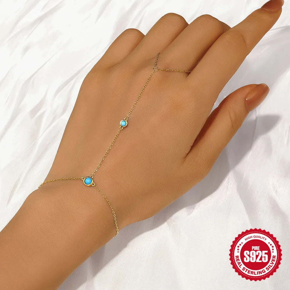 CANNER Minimalism Octagonal Star Finger Bracelet For Women 925 Sterling Silver Ins Flower Multi-layer Bracelet Fine Jewelry