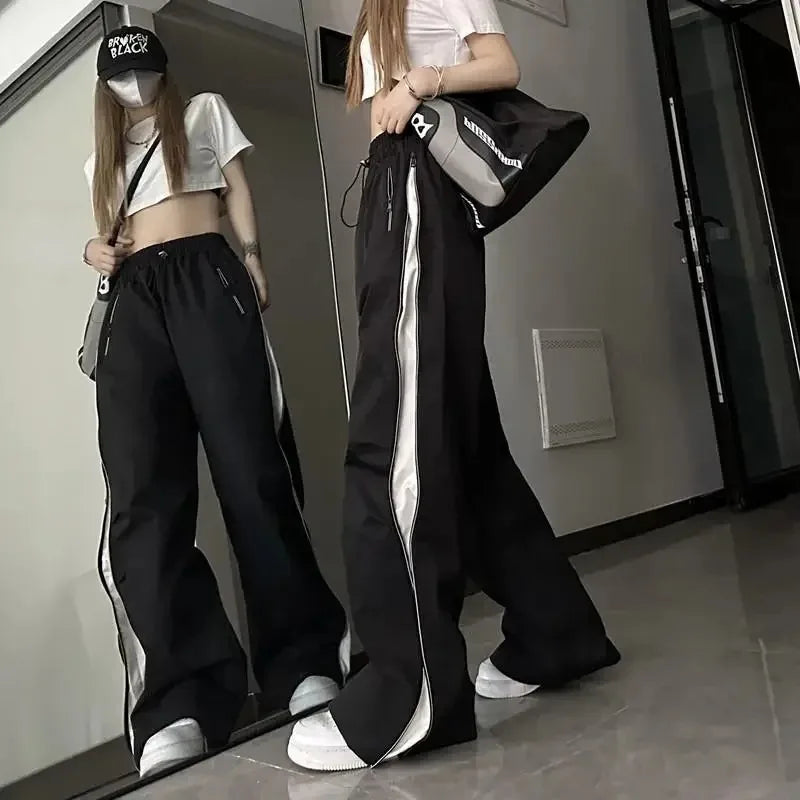 Y2K Techwear Sweatpants Women Streetwear Korean Hip Hop Harajuku Cargo Parachute