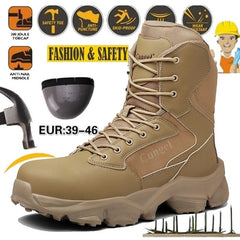 Military Hiking Boots Tactical Safety Boots Anti Smash Stab Labor Protection Boots