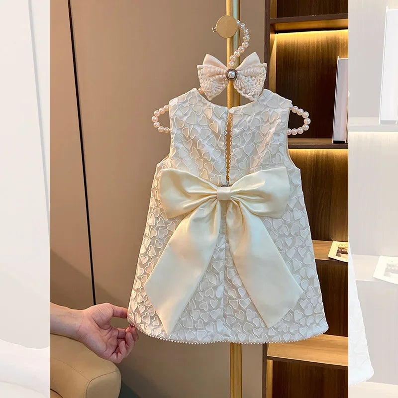 Toddler Baby Girls Classic Dresses Kids Heart Elegant Wedding Princess Party Dress