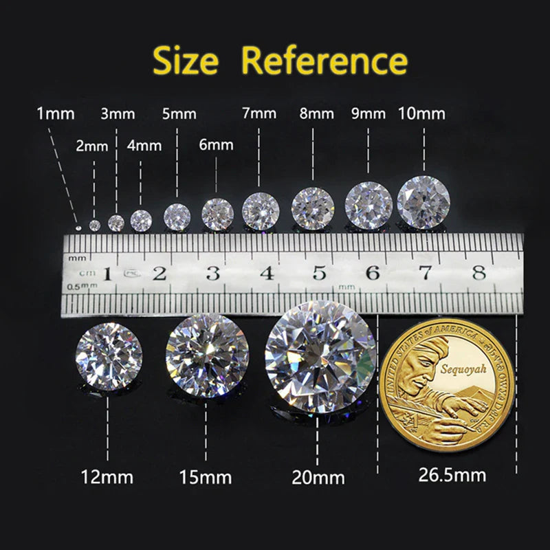 EWYA 0.2/0.5/2ct D Color Moissanite Screw Stud Earrings for Women Men Silver 925 Plated 18K Pass Diamond Test 6 Prong Earring
