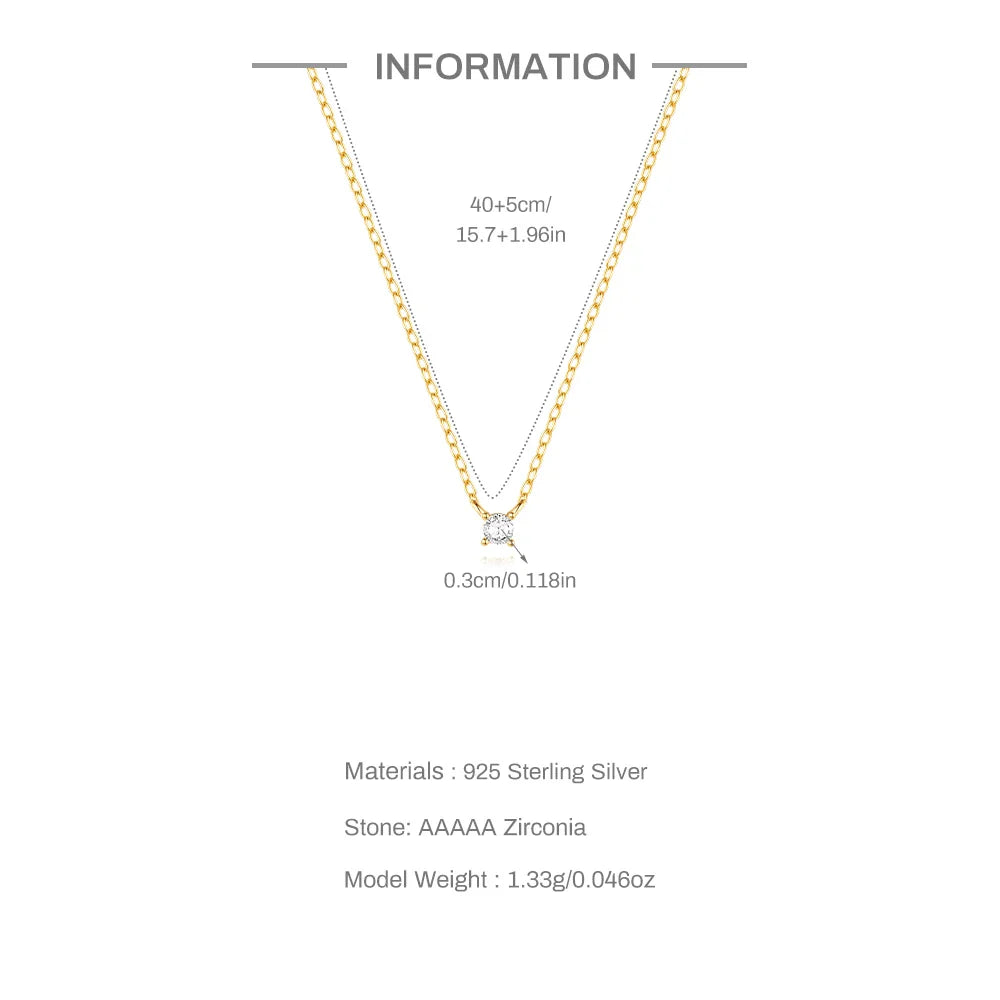 Aide 925 Sterling Silver Necklaces Charms for Women Crystal Cross Clavicle Collar Chain Simple Choker Necklace Accessories Gift
