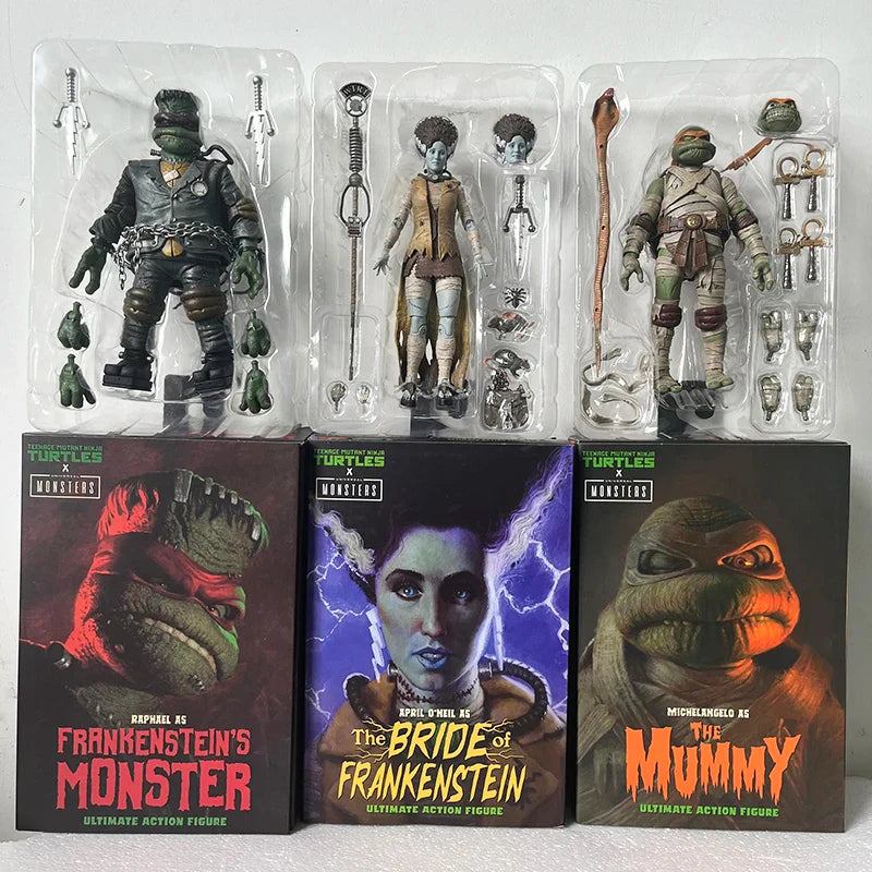 NECA Last Ronin Leonardo April Oneil Casey Jones Hunchback Michelangelo Mummy Raphael Frankenstein Monster Turtle Action Figure