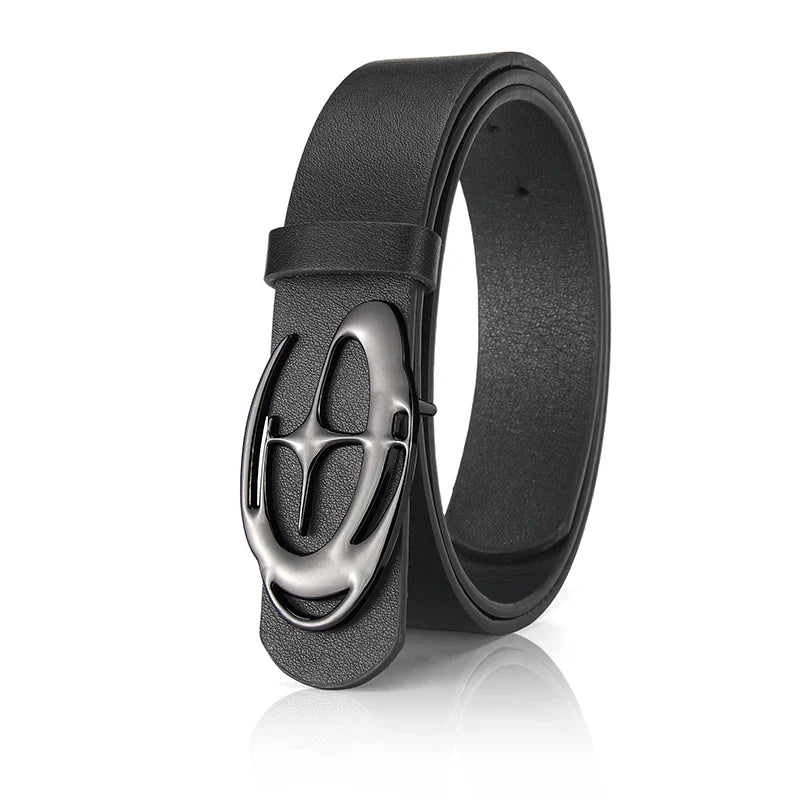Men's Unique Design Smooth Buckle Belt Fashionable Trendy Casual Pants Accessories Simple Men's Birthday Gifts