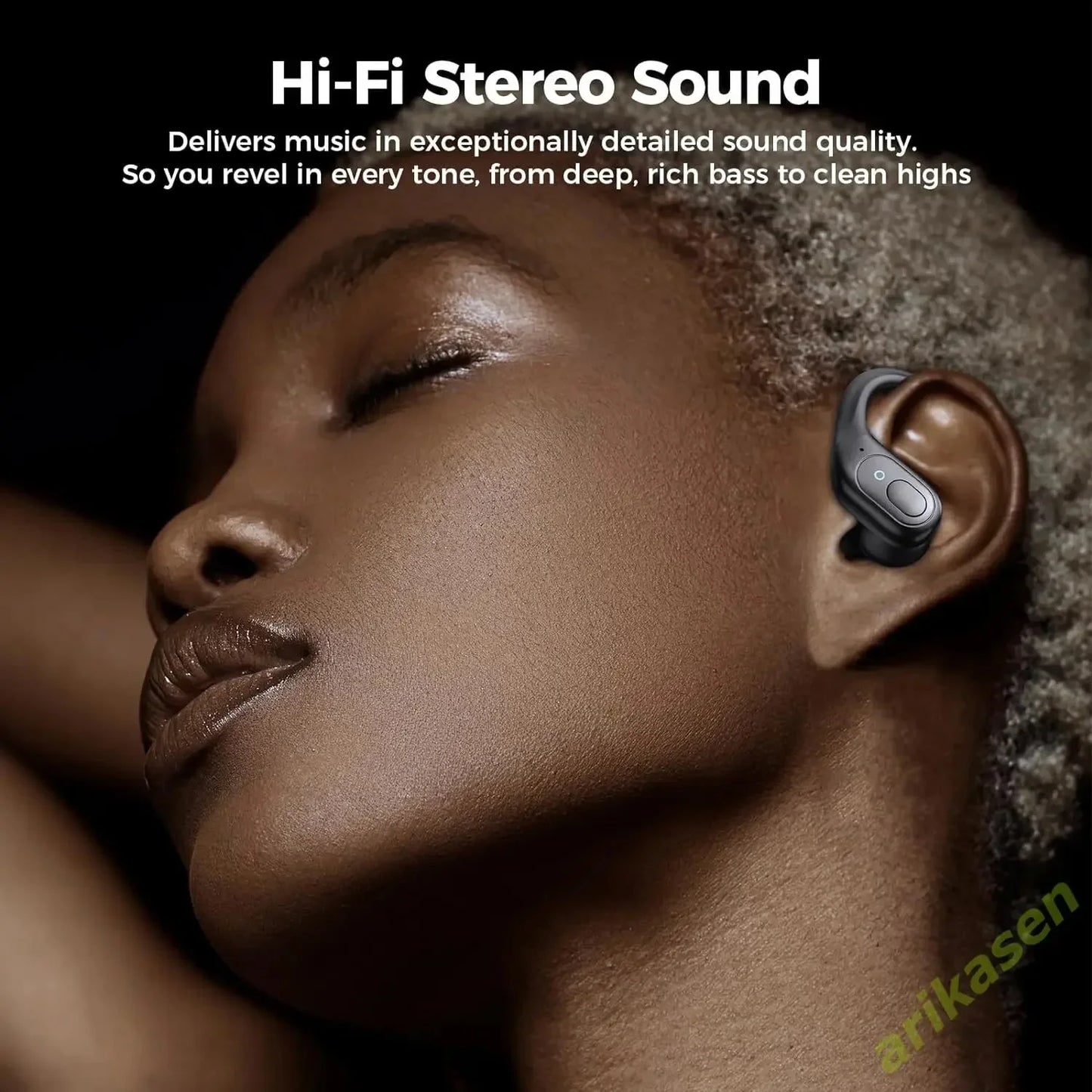 Bluetooth Headphones Wireless Earbuds 5.3 Sports Earbuds 75H Playtime IPX7 Waterproof LED Power Display Over Ear Buds Deep Bass