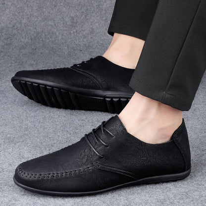 Leather Men Shoes Fashion Formal Men Shoes Moccasins Italian Breathable Male Driving Shoes Black Plus Size 38-47