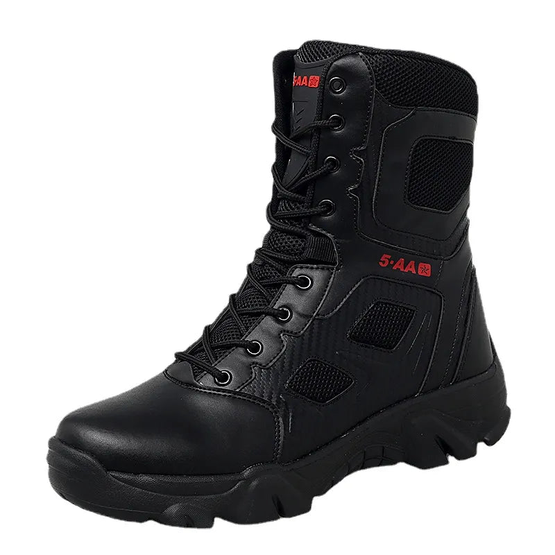 Men Tactical Military Boots Mens Shoes Leather Boot Ankle Combat Boots Black Boots