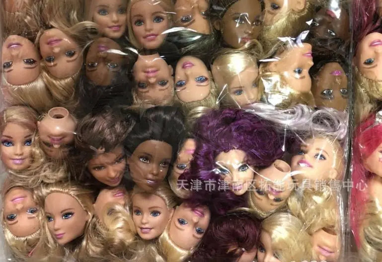 Original 2Pc/5Pc/10Pcs/set multi-style princess doll head Blue Hair Purple Hair Doll Accessories Girl DIY Dressing Toy Doll Head