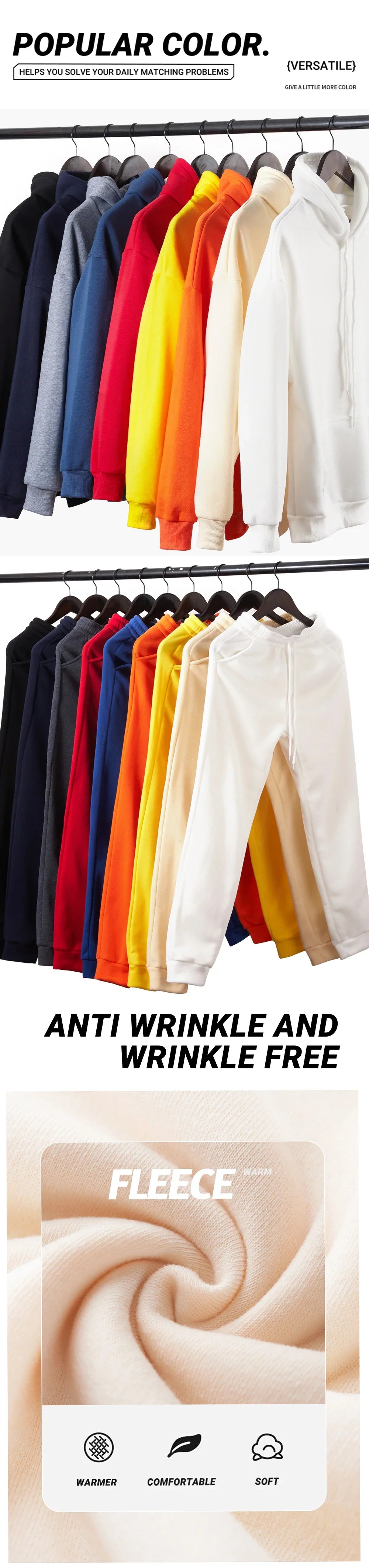 Usa Simple Line Printed Man'S Hoodie Set Fashion Pocket Two Pices Sets Fleece Autumn Clothing Casual Winter Sporty Streetwear