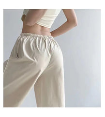 Y2K women vintage Baggy Cargo Pants for Women Drawstring Elastic Low Waist Parachute